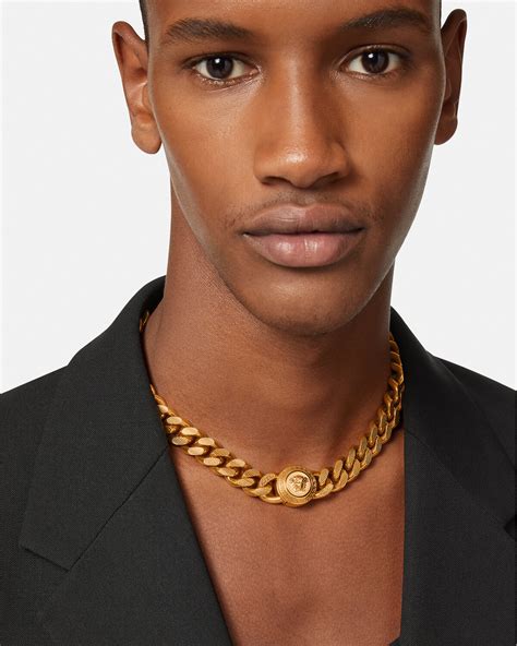 versace medusa necklace men